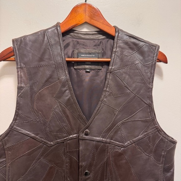Boutique of Leathers Brown Patchwork Leather Vest Size 38 Medium - Picture 3 of 14